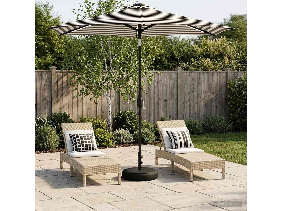 Vidaxl Parasol De Jardim Com Luzes Led E Base 230 X 230 Cm Poliéster