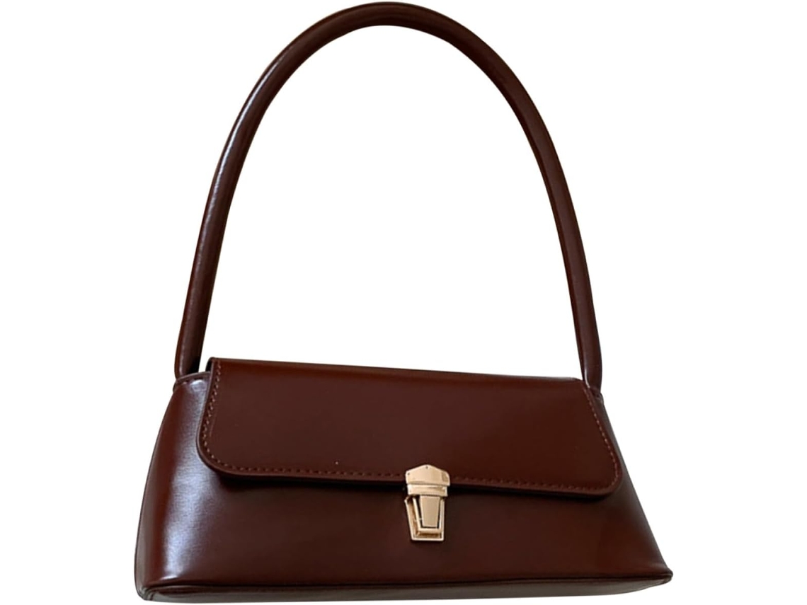 Bolsa Vintage Ciieeo Para Meninas Em Couro Pu Marrom Com Alça De Ombro Ajustável, Textura Delicada E