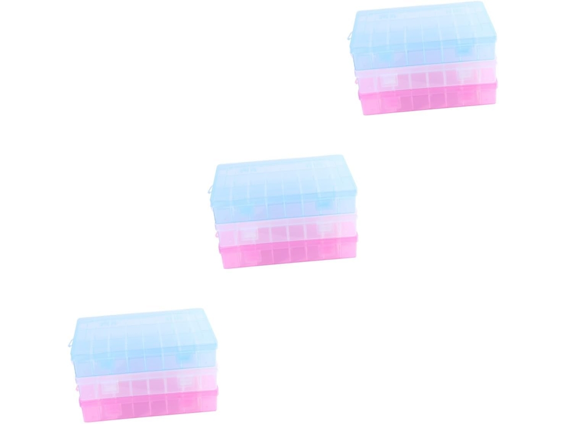 Nuobesty De 3 Caixas De Armazenamento De Plástico Com Compartimentos Removíveis Para Joias E Outros Objetos.