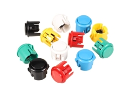 Kit 12 Botões Pushbutton 30mm Réplica Sanwa Obsf 30 Obsc 30 Obsn 30 para Arcade e Street Fighter | S/MARCA