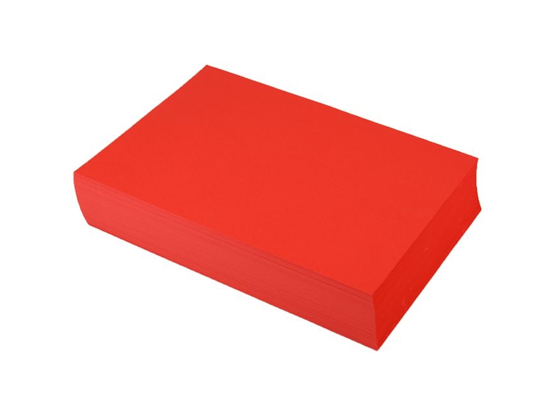 Papel Colorido Vermelho Para Artesanato, 120 G, 21 X 29,5 Cm, Criativo Merkloos