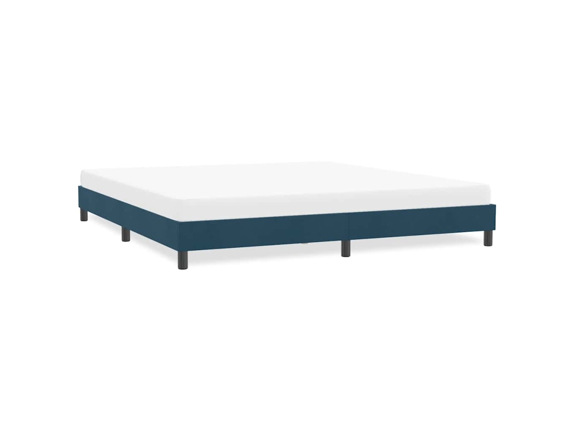 Vidaxl Estrutura De Cama Sem Colchão 180x210 Cm Veludo Azul-escuro