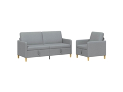 Conjunto de Sofá com Armazenamento 2 Pcs Cinzento claro SYFAX