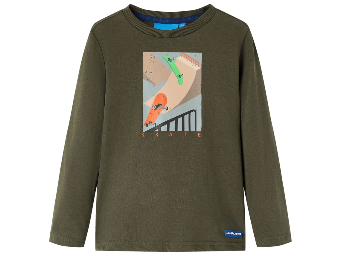 T-shirt De Manga Comprida Para Criança Caqui 104