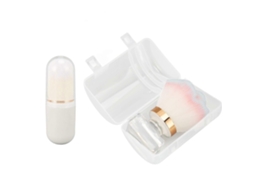 Pincel De Maquiagem Com Cerdas De Fibra Artificial E Cabo Transparente, Pincel Em Formato De Cápsula Para Pó Solto E Blush. Everley891