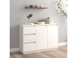 Vidaxl Aparador 111x34x75 Cm Madeira De Pinho Maciça Branco