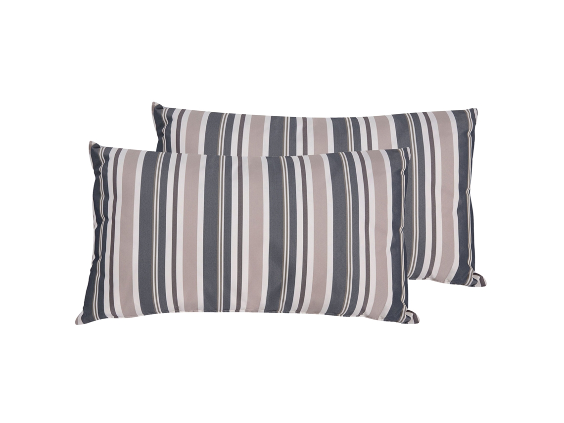 Conjunto De 2 Almofadas De Exterior Beliani Kastos De Poliéster Taupe 40x70x8