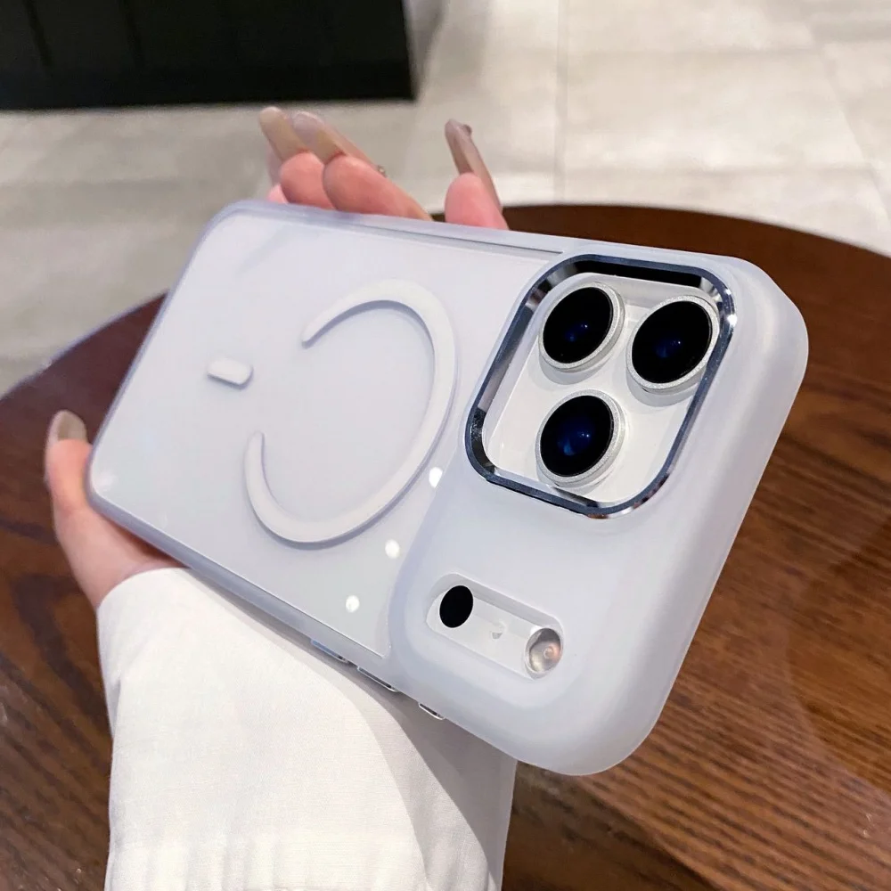 (branco, Iphone 16 Pro Max) Caso De Telefone Rígido Transparente Com Proteção Anti-choque De Carregamento Sem Fio De Sucção Magnética