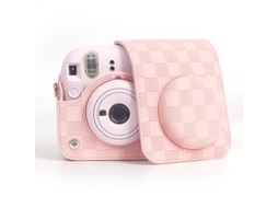 Lurelia Bolsa Retrô Para Câmara Polaroid Mini 12 Rosa, Em Couro Pu