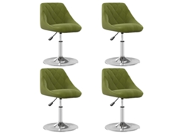 Vidaxl Cadeiras De Jantar Giratórias 4 Pcs Veludo Verde-claro