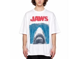 Rockinstone Jaws Movie Simplified Jaws Movie White Adult T-shirt Size:l