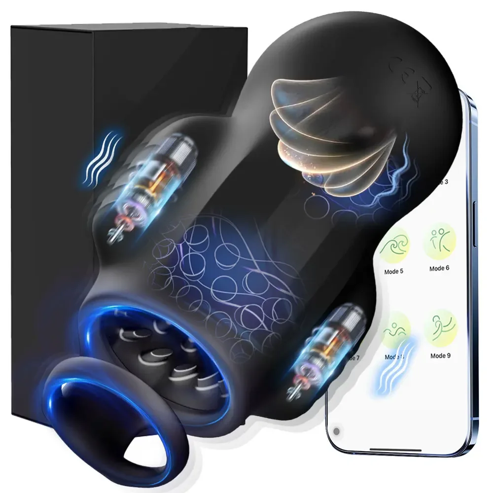 Aparelho De Masturbação Masculina Com Vibrador Peniano, 10 Modos De Vibração, 3 Motores E Som Surround De 360°.