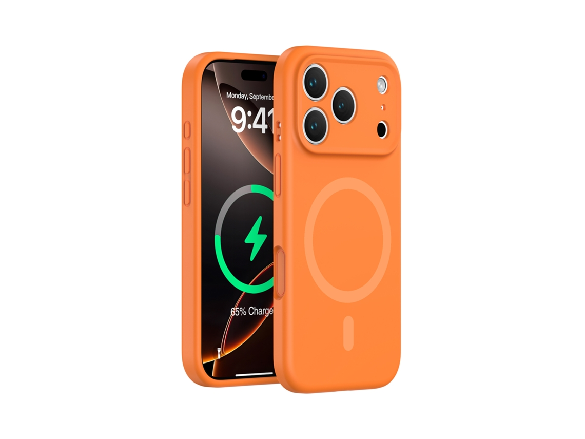 (laranja, Iphone 17 Pro) Capa De Silicone Líquido Para Iphone, Forte Fixação Magnética, Proteção Completa, Design Simples.