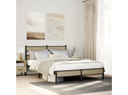Estrutura Cama S/ Colchão Derivados De Madeira Carvalho Sonoma