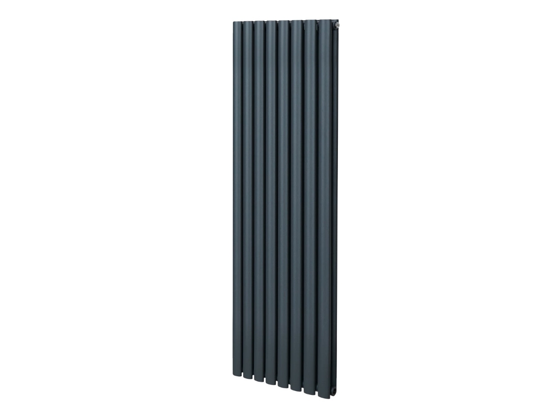 Radiador De Coluna Oval Antracite 1600x480mm Em Aço Carbono Com Elevada Potência Btu E Revestimento Triplo