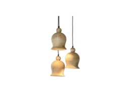 Conjunto de 3 Luminárias de Teto em Madeira de Mangueira Preta, 38x38x110cm ALEXANDRA HOUSE LIVING