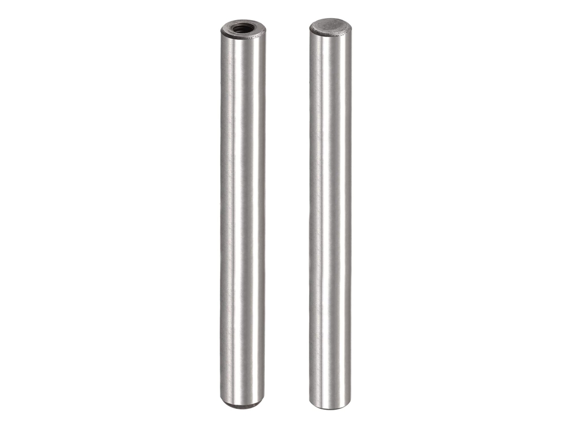 Pino de rosca interna M6, 2 peças, 12x100mm, chanfro, plano, aço carbono, para eixo CHABERLU