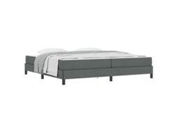 Cama Box com Colchão Cinza Escuro 200 X 200 Cm Tecido MAISON EXCLUSIVE