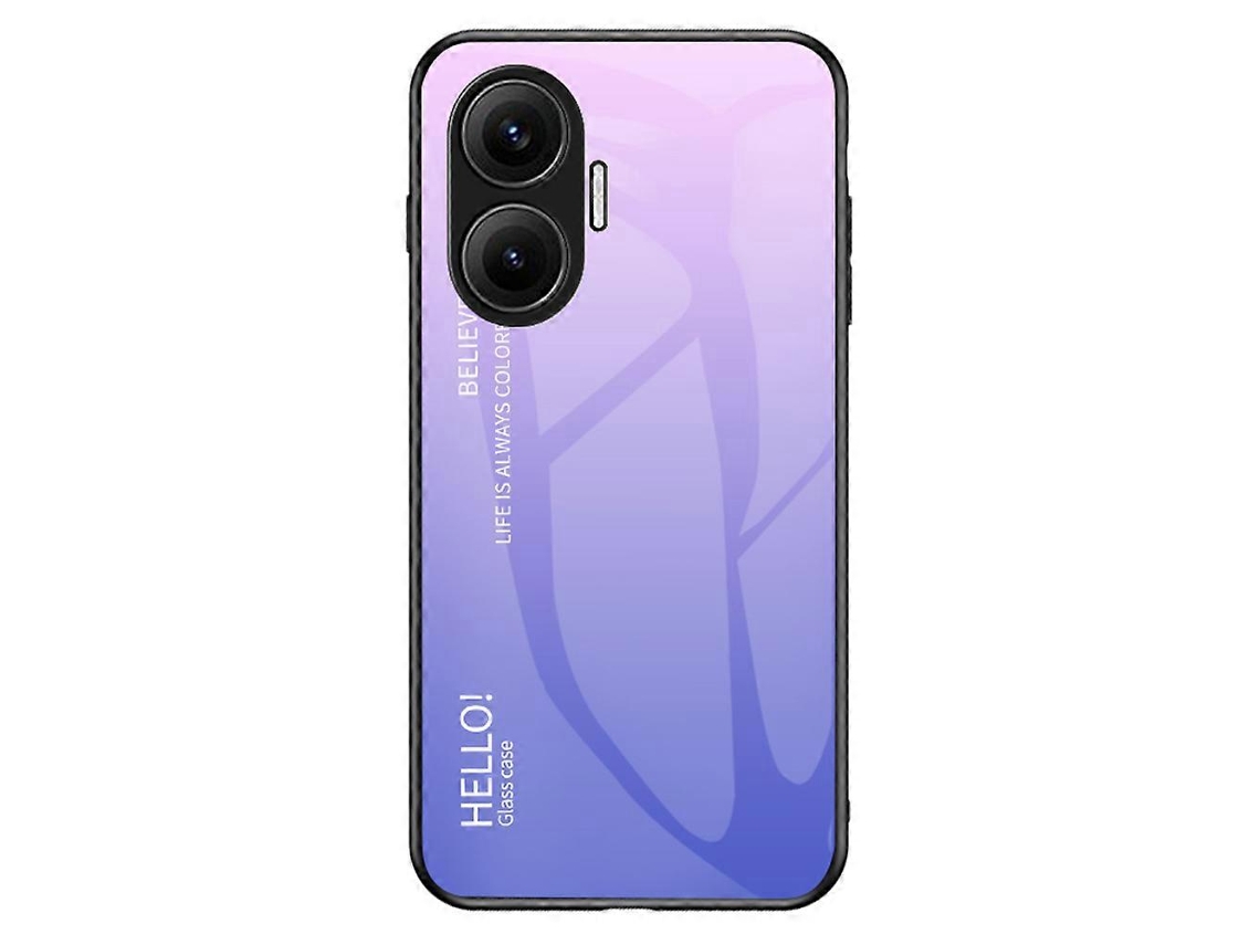 Capa De Celular Antirriscos De Vidro Temperado Pc Tpu Para Xiaomi Poco F7 5g Redmi Turbo 4 Pro 5g, Cor Gradiente Rosa Roxo