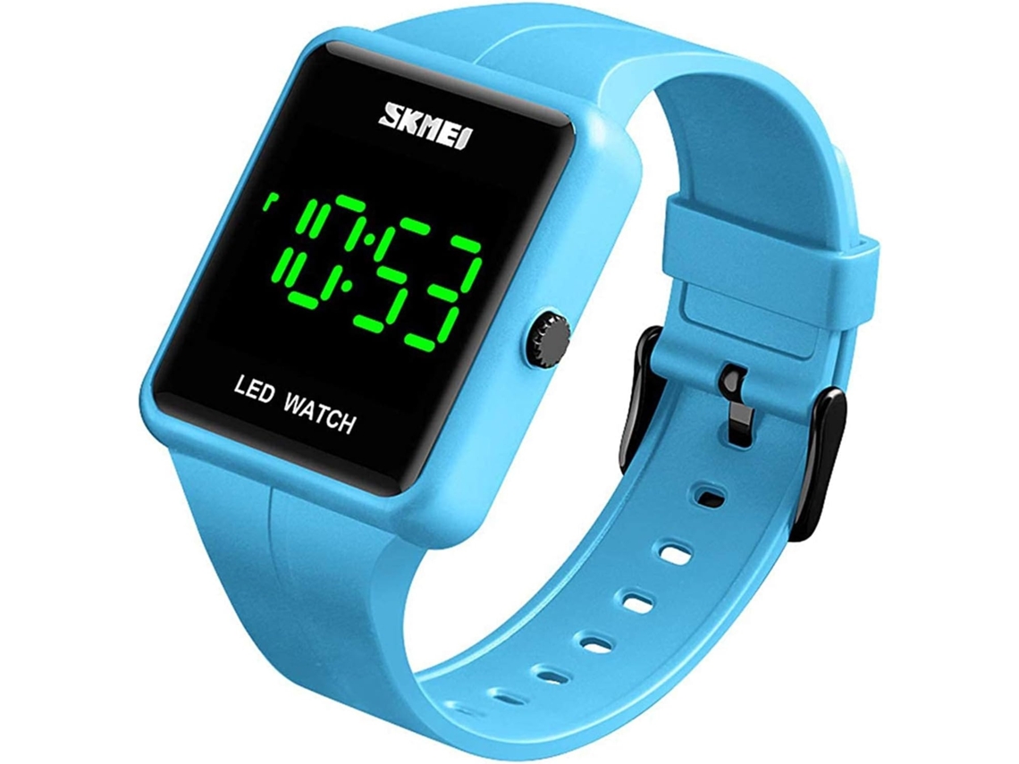 Lurelia Relógio Digital Desportivo, Visor Digital, Led, Aço Inoxidável, Silicone, Resistente À Água 30m, Verde