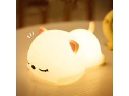 Luminária De Gatinho Encantadora, Tamanho Perfeito Para A Palma Da Mão De Crianças, Material Seguro E Lavável, Fácil De Usar Com Botão Inferior, Modo