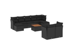 Garden Sofa Set, Garden Sofa Sets Vidaxl Preto Rattan / Vime (n/a)