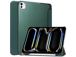 Capa Para Apple Ipad Pro 11 2024 Com Tabuleiro Para Canetas Verde Escuro