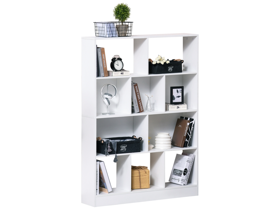 Estante com 4 Prateleiras, 10 Compartimentos, Multiuso, 100x23,8x140 Cm, Branca ORBITRA COMMERCE