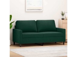 Vidaxl Sofá De 2 Lugares 140 Cm Veludo Verde-escuro