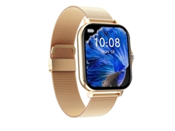 Smart Watch Gt20 Chamada Bluetooth Monitoramento de Glicose no Sangue e Frequência Cardíaca Aço Dourado GODTVAGT