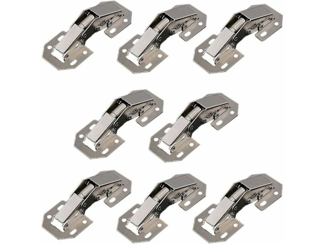 Conjunto De 8 Dobradiças Para Portas De Armário, Para Portas De Cozinha, 90° Para Móveis, Dobradiças Invisíveis, Parafusos Inclusos