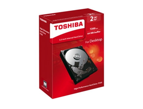 Disco HDD Interno TOSHIBA P300 (2 TB - SATA - 7200 RPM) — 3.5'' | 2 TB | SATAIII