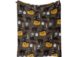 Manta Pequena Syjym Halloween em Flanela com Estampa Digital Confortável Macia e Quente de Dupla Face Ideal Pa