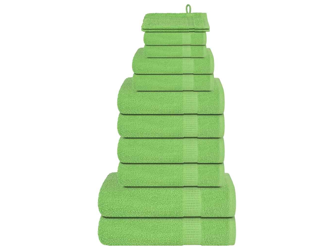 Towel Set, Towel Sets Vidaxl Verde Algodão (n/a)
