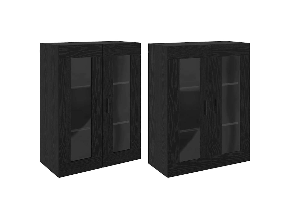 Conjunto 2 Armários De Parede Vidaxl Preto Derivados De Madeira (69,5 X 34 X 90 Cm)