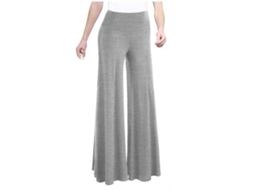 2026 pantalones de Salón de Pierna Ancha Elásticos para Mujer Con Cintura Alta Casual Y Cómodos L Gris