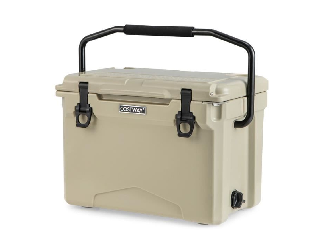 Cooler Portátil Costway 21l Isolamento Incomparável Frio De 5 A 7 Dias Alça De Alumínio Suporte Para Canecas Régua Abridor De Garrafas M Slowmoose