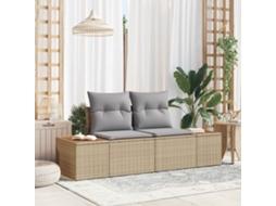 Vidaxl Sofá De Jardim Bege 184 X 62 X 85cm Vime Pe