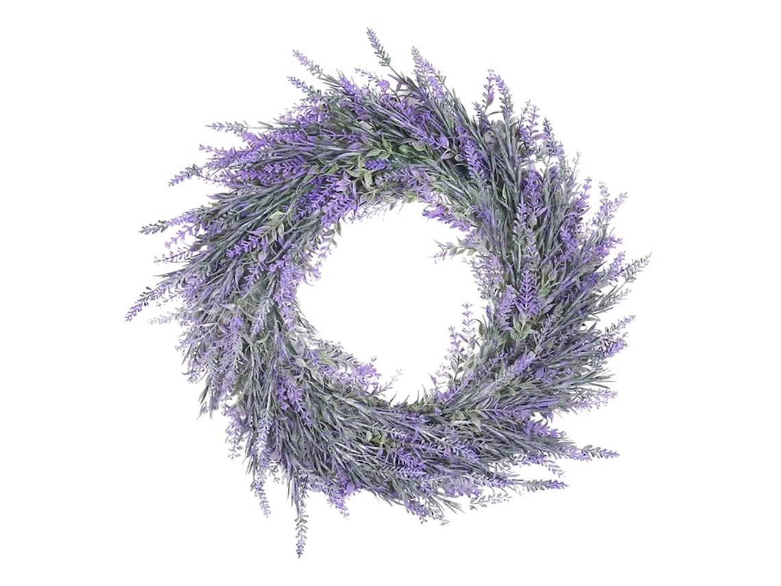 Coroa De Lavanda Artificial - Lavanda 45 Cm