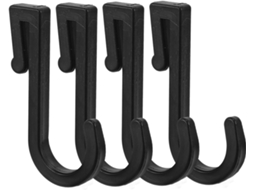 Conjunto Com 4 Ganchos De Plástico Preto Para Banheiro E Carro, Design