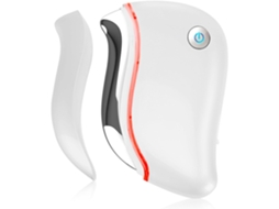 Massageador facial elétrico Gua Sha com calor, massageador Gua Sha multifuncional 4 em 1 para papada, limpeza profunda e cuidados com a pele, branco