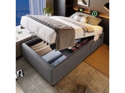 Cama 90x200 Sem Cabeceira Com Usb-c Cinza