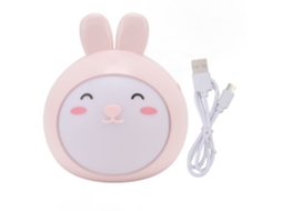 Luz Noturna Coelhinho Rosa com Dimmer Usb para Quarto Infantil