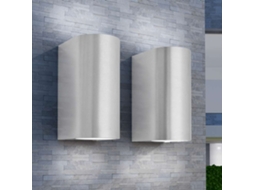 Vidaxl Candeeiros Parede Led Superior/inferior P/ext., 2 Pcs, Redondo