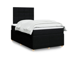 Vidaxl Cama Com Molas/colchão 120x200 Cm Tecido Preto