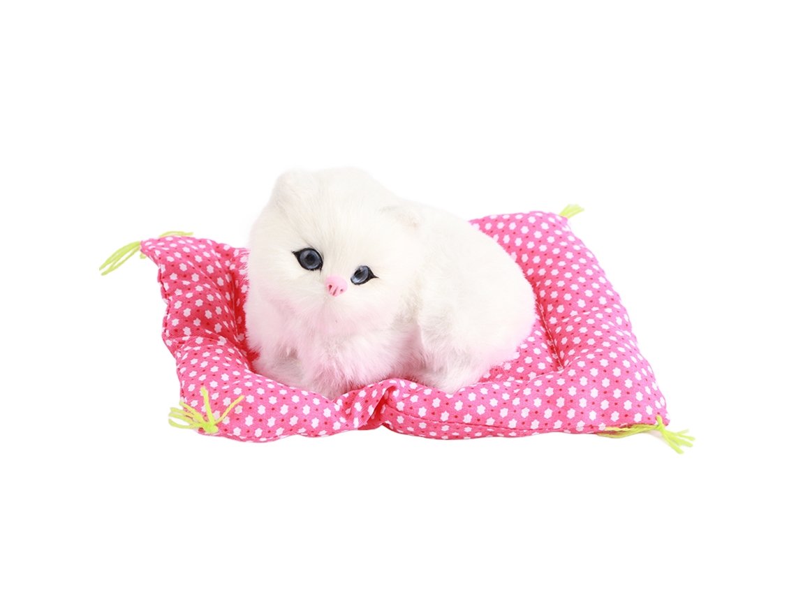 Brinquedo de Pelúcia Gatinho Sentado com Som | S/MARCA