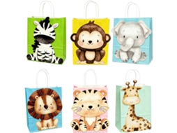 Sacolas De Lembrancinhas Com Tema De Animais Da Selva, Para Presentes, Para Festa De Aniversário Com Alça,