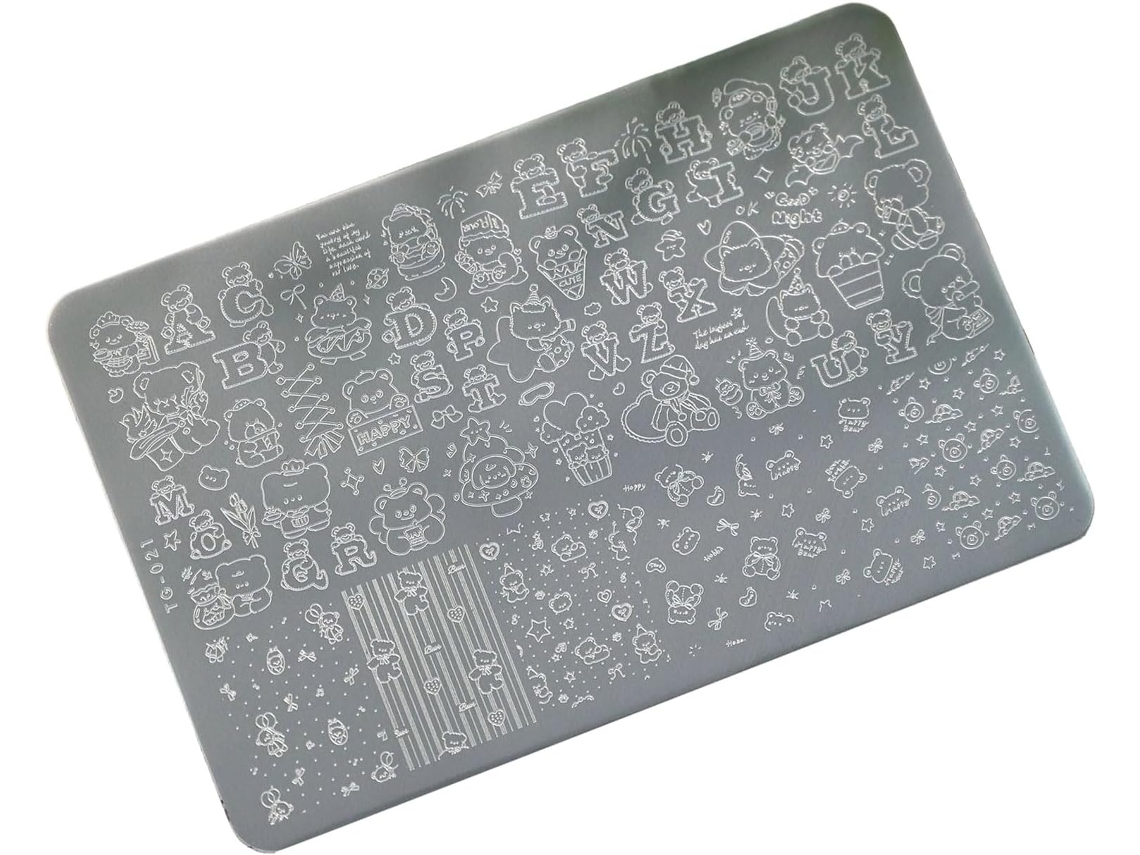 Placa de Estampar Portátil SFUSHOS, aço inox, para manicures