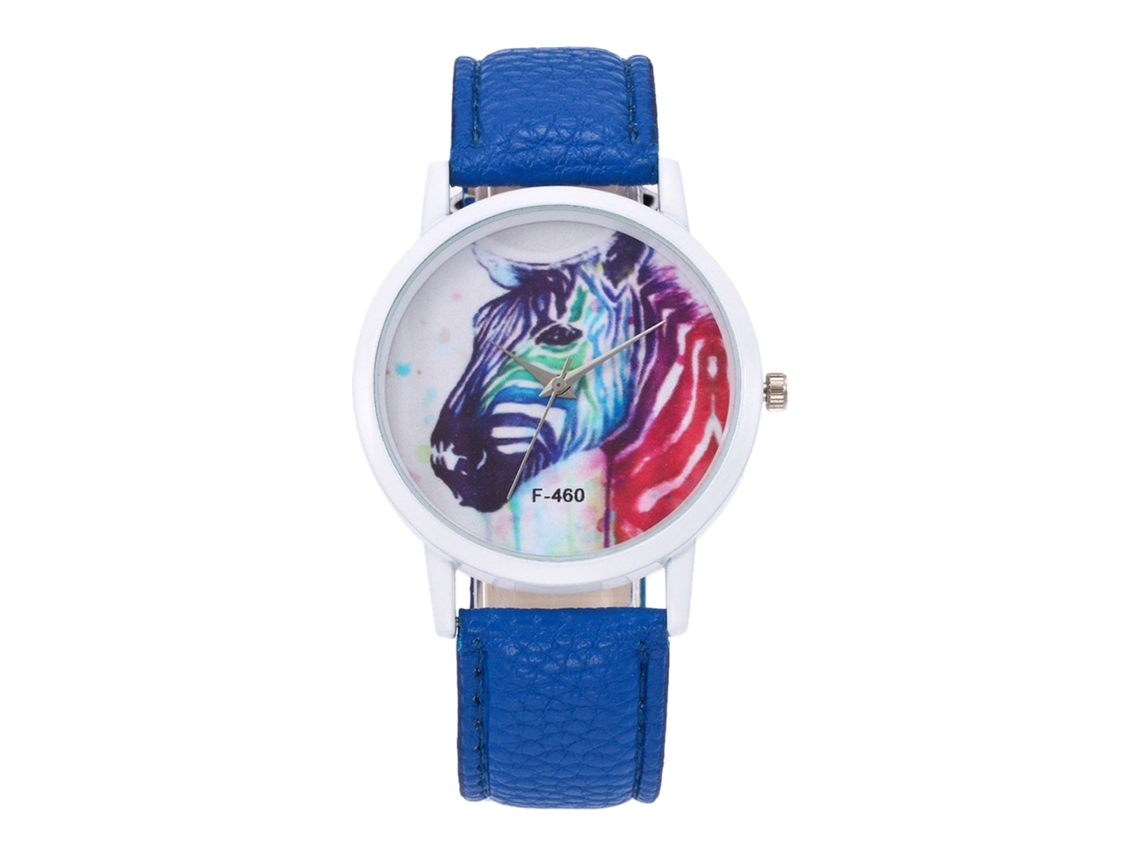 Relógio de pulso feminino Zhoulianfa F-460a, azul, movimento de quartzo.