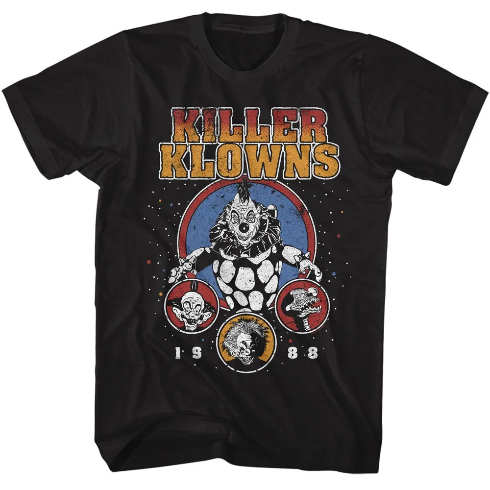 Rockinstone Killer Klowns 1988 Black Adult T-shirt Size:m